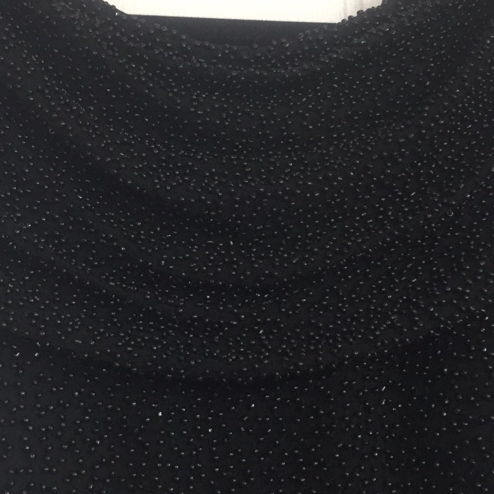 Beautiful black silk, hand beaded large top